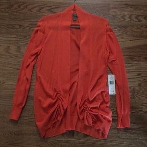 Ralph Lauren pumpkin-colored open cardigan